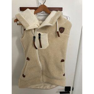 WANAKOME Women’s Kira Sherpa Hooded Vest, Cream, XS, Sundance Exclusive